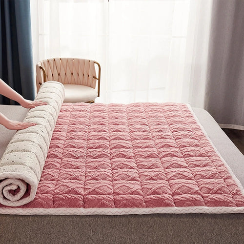 surmatelas doux en velours agneau pour étudiants et dortoirs - vue 2 sur 12