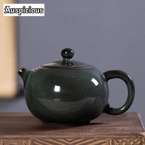 Theiere artisanale celadon craquele 300ml style longquan luxe - vue 2 sur 7