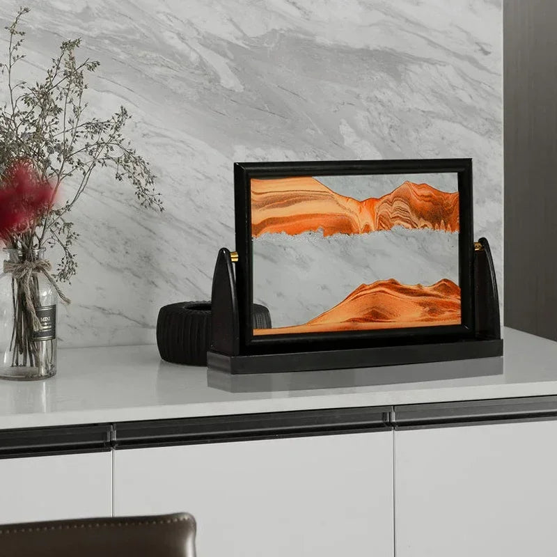 paysage de sable rotatif en verre 3D créatif décoratif