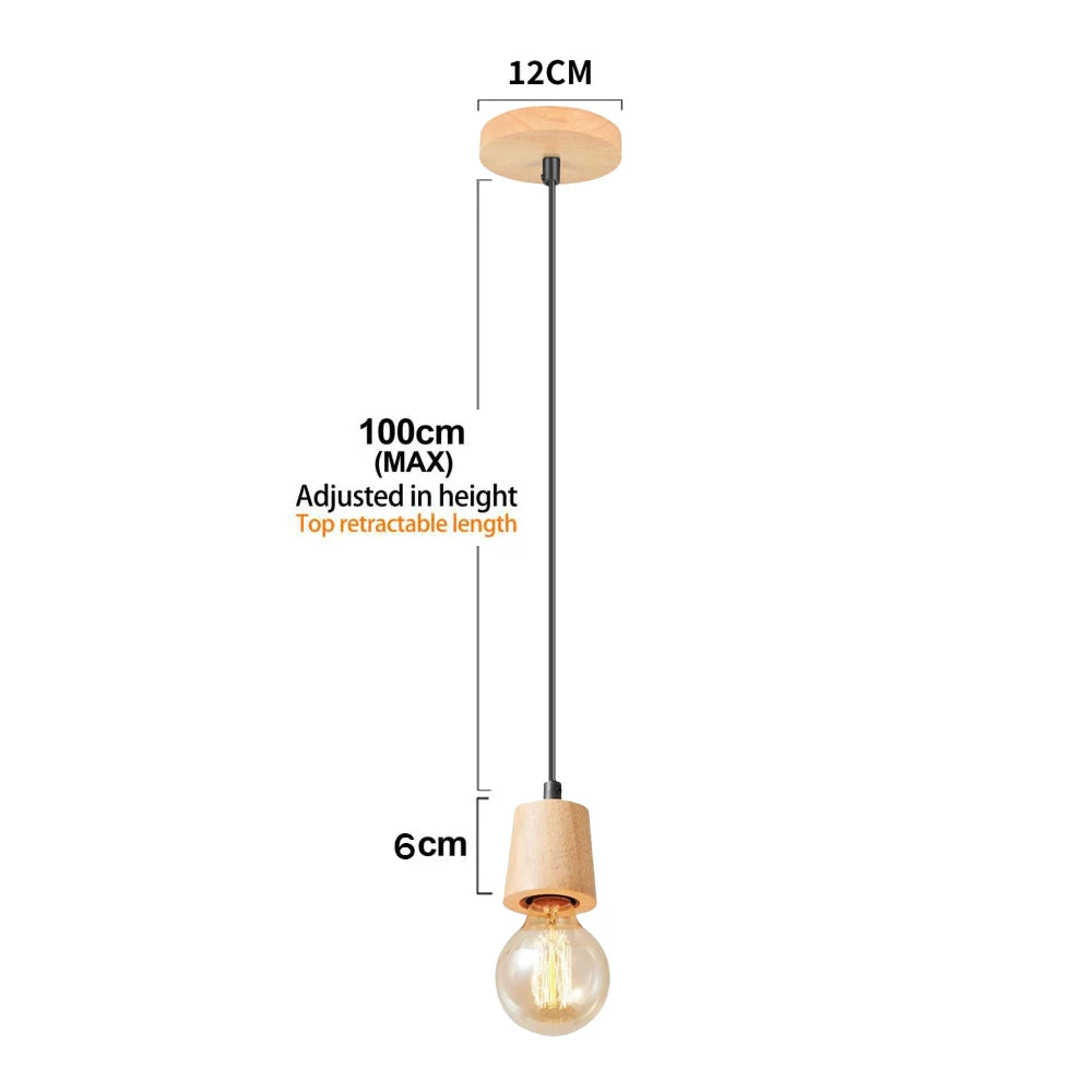 suspension vintage nordique en bois pour éclairage intérieur - vue 17 sur 20