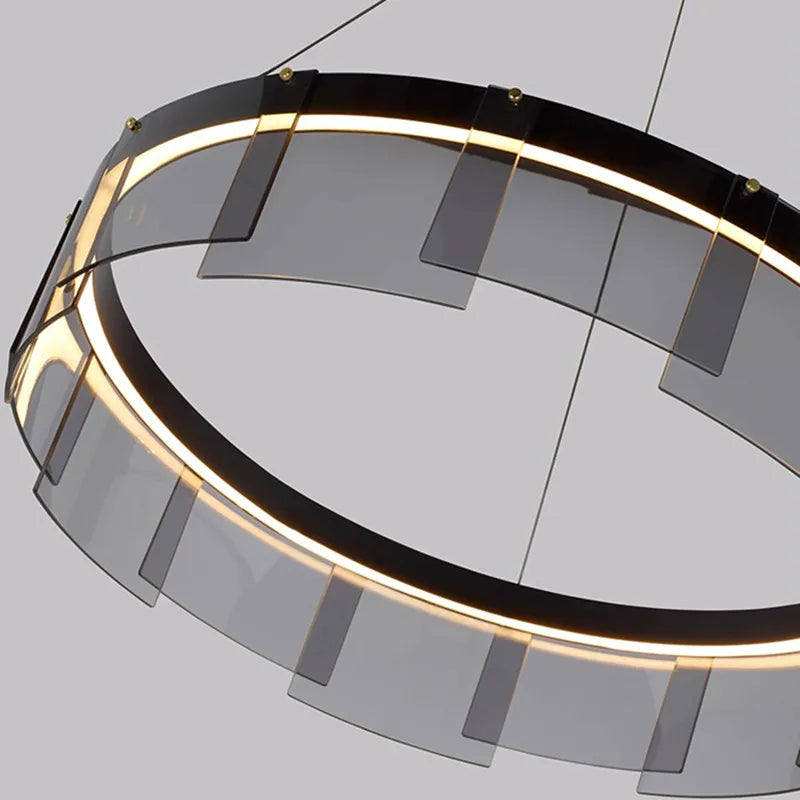 lustre design led en verre stratos pour intérieur - vue 6 sur 7