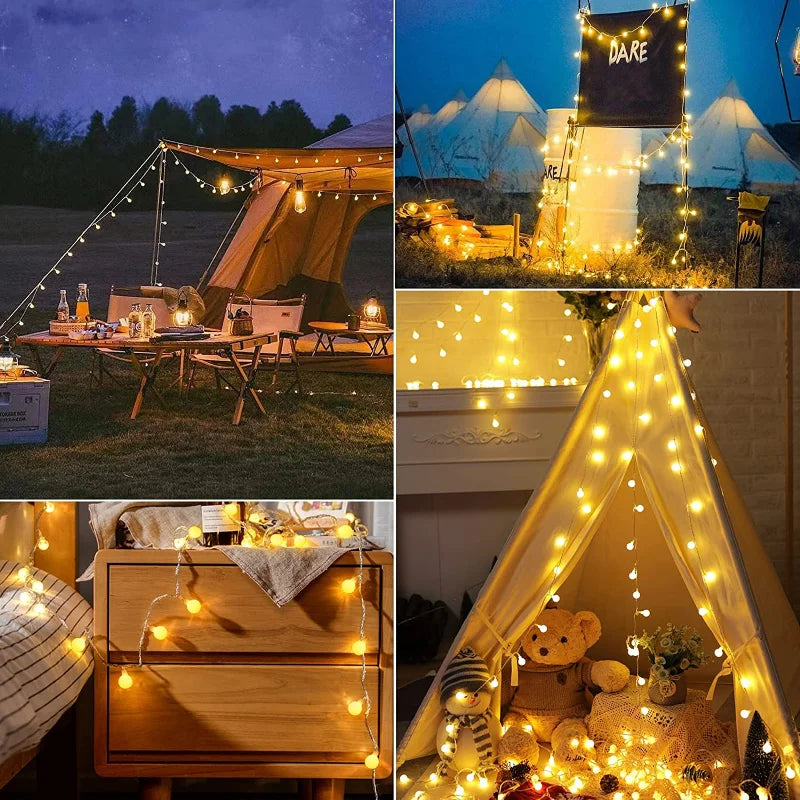 guirlande lumineuse à petites boules pour décoration intérieure et extérieure - vue 5 sur 9