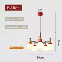 lustre coloré en verre pour chambre d'enfant princesse