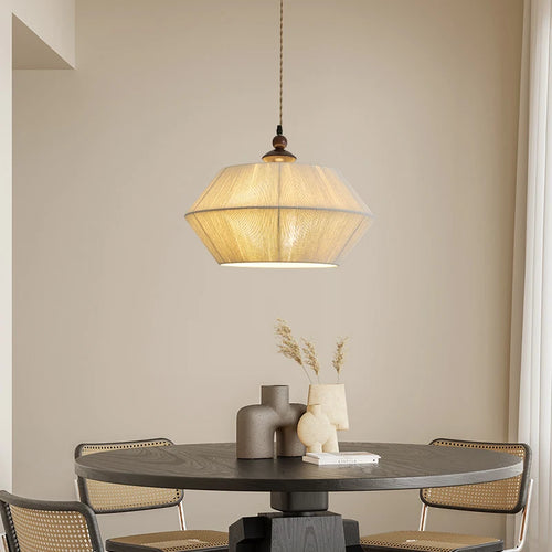 suspension moderne en bois et corde de chanvre tissée à la main