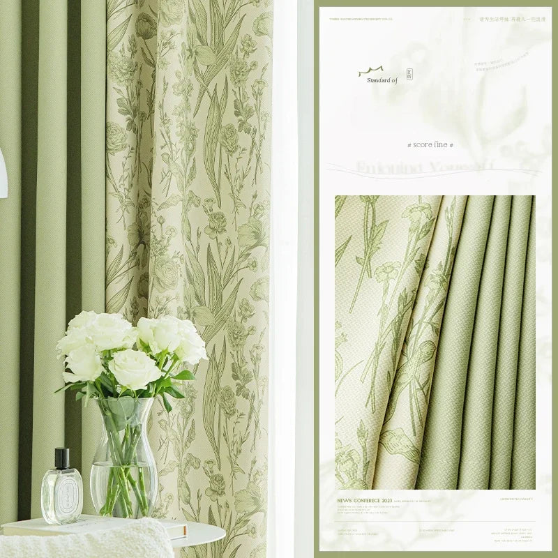 Rideau floral style retro chic pour salon chambre - vue 10 sur 10