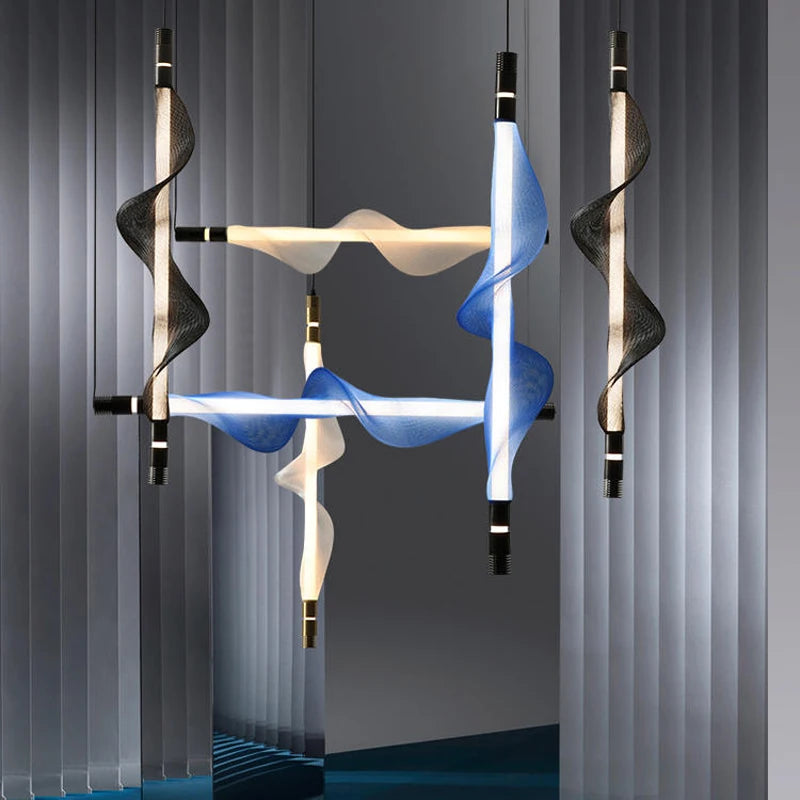 lustre artistique à led design moderne éclairage suspendu décoratif - vue 5 sur 18