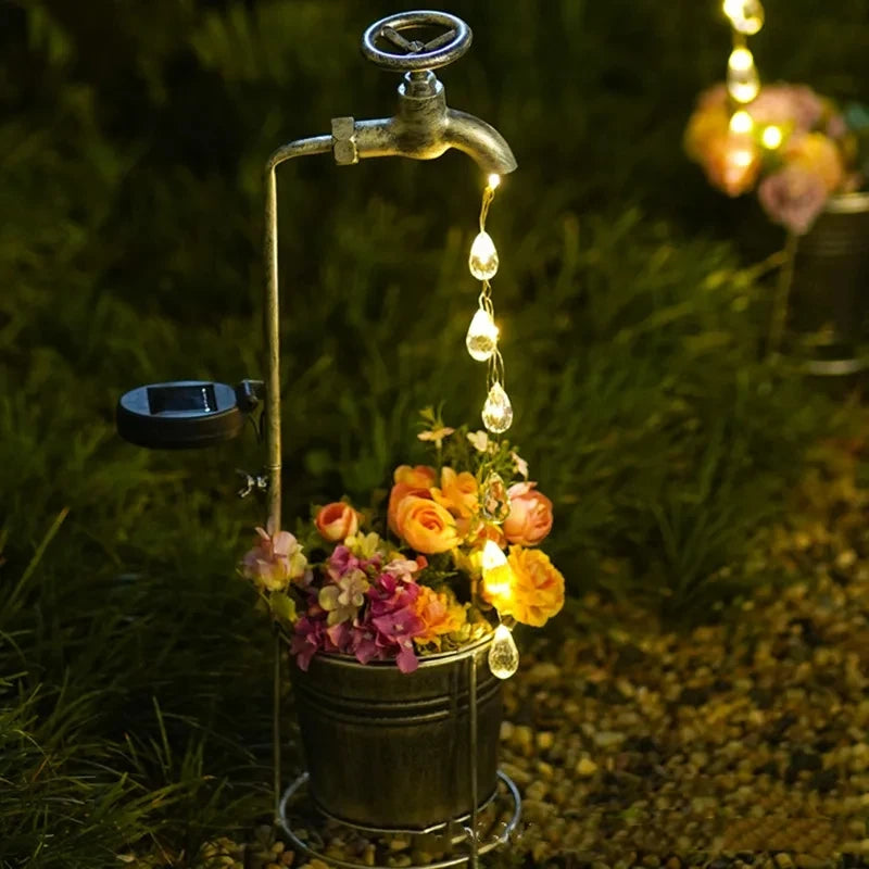 lampes solaires pour robinet d'arrosage décoration jardin extérieur