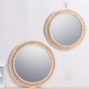 miroir mural rond en rotin style bohème décoration murale élégante