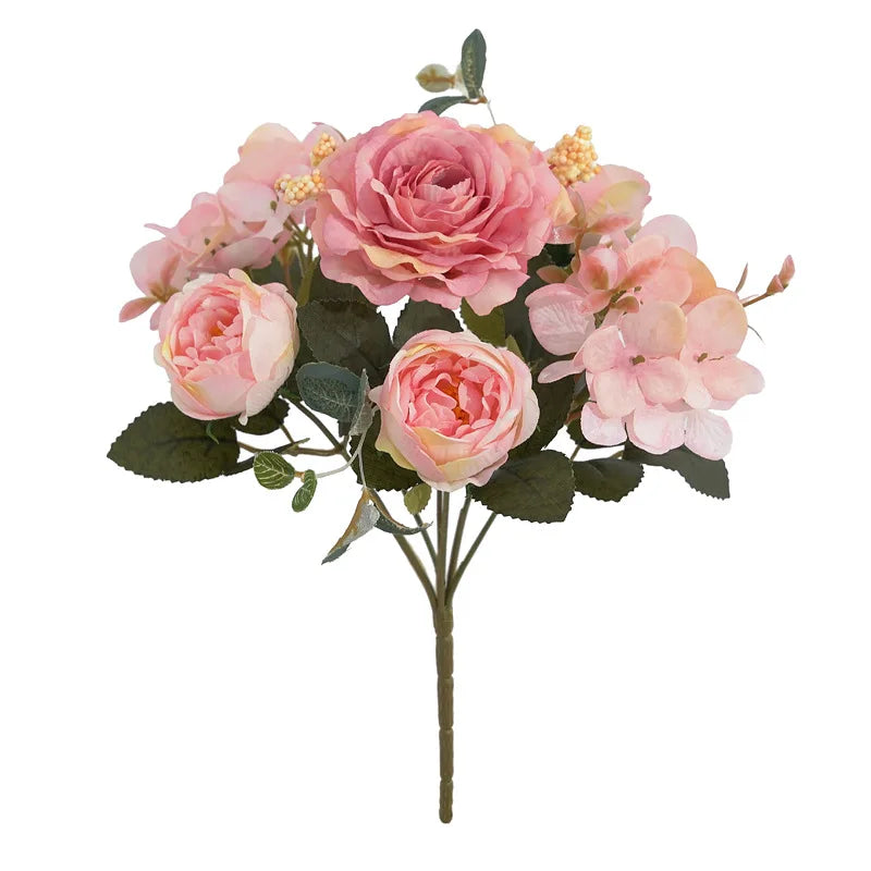 bouquet de pivoines et hortensias vintage pour décoration mariage