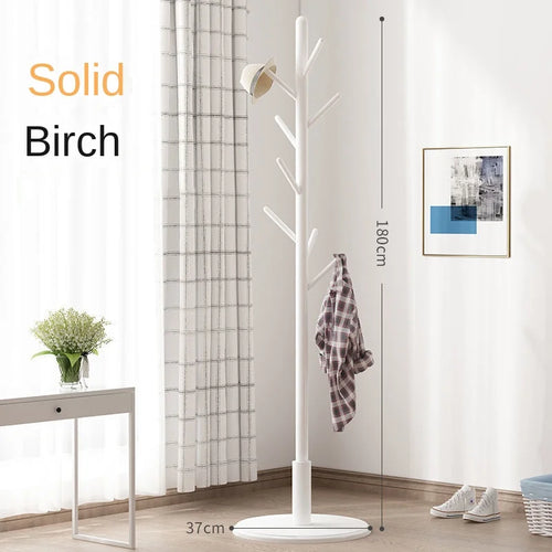 porte-manteau vertical en bois massif pour vêtements et accessoires - vue 8 sur 14