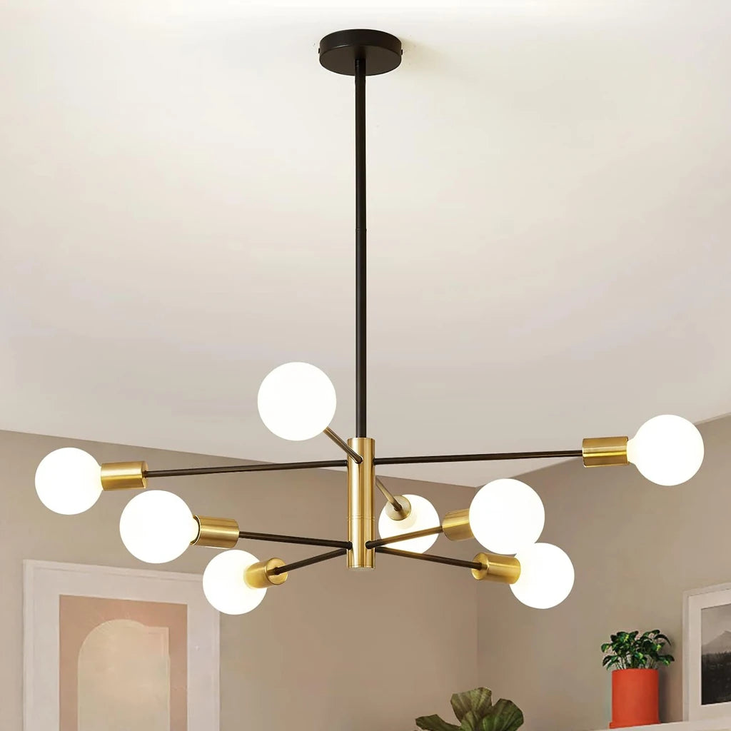 lustre moderne spoutnik lampe suspendue satellite 2/4/8 têtes décoration - vue 4 sur 10