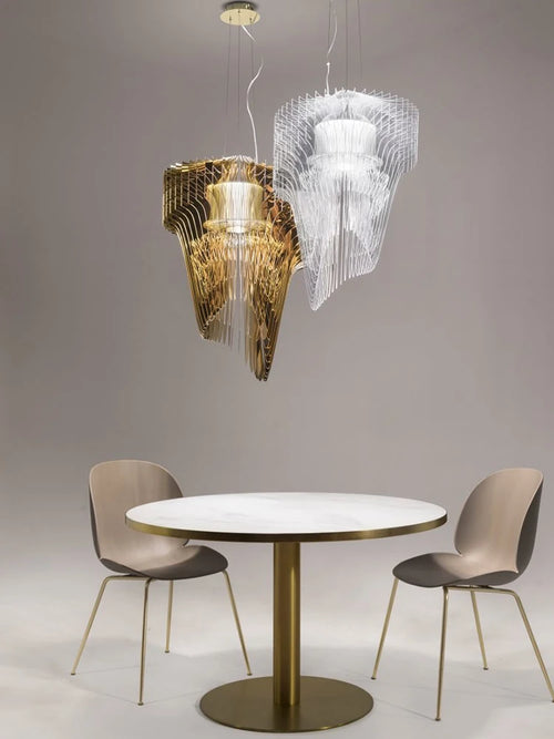 lustre design italien créatif modèle villa art acrylique - vue 2 sur 9
