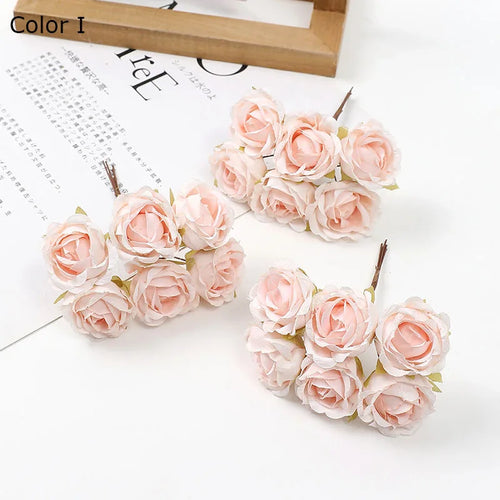 mini bouquet de roses artificielles pour décoration florale - vue 11 sur 15