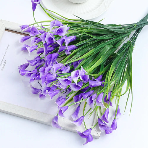 bouquet de lys calla artificiels pour décoration intérieure et extérieure - vue 12 sur 12