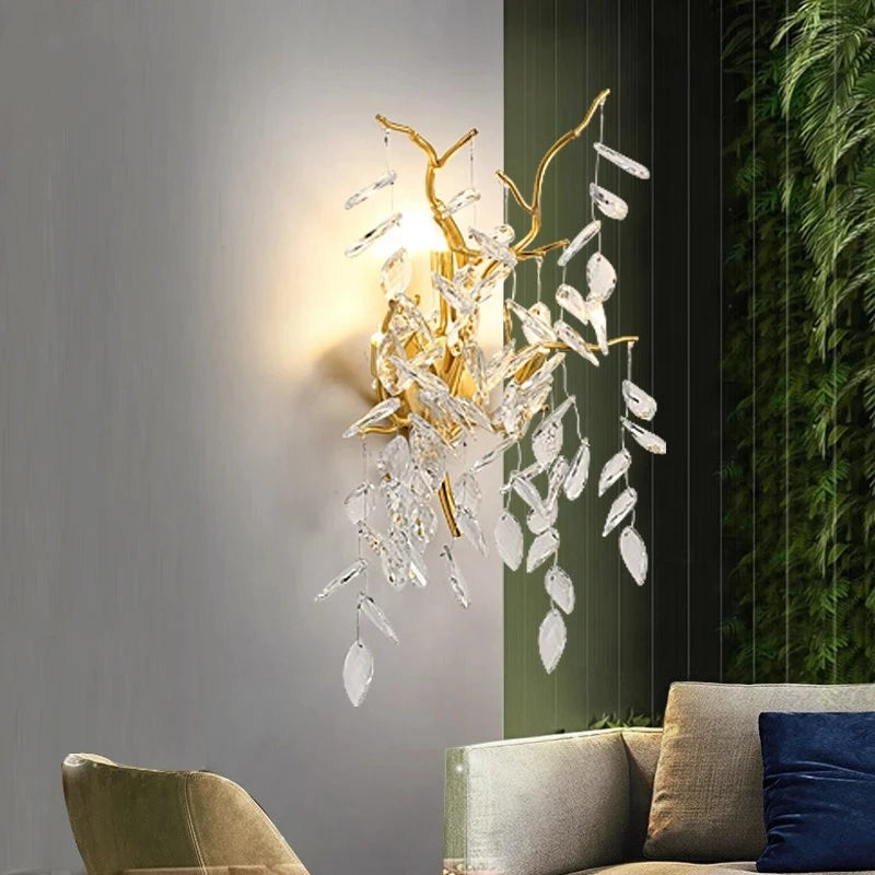 Applique murale LED en cristal