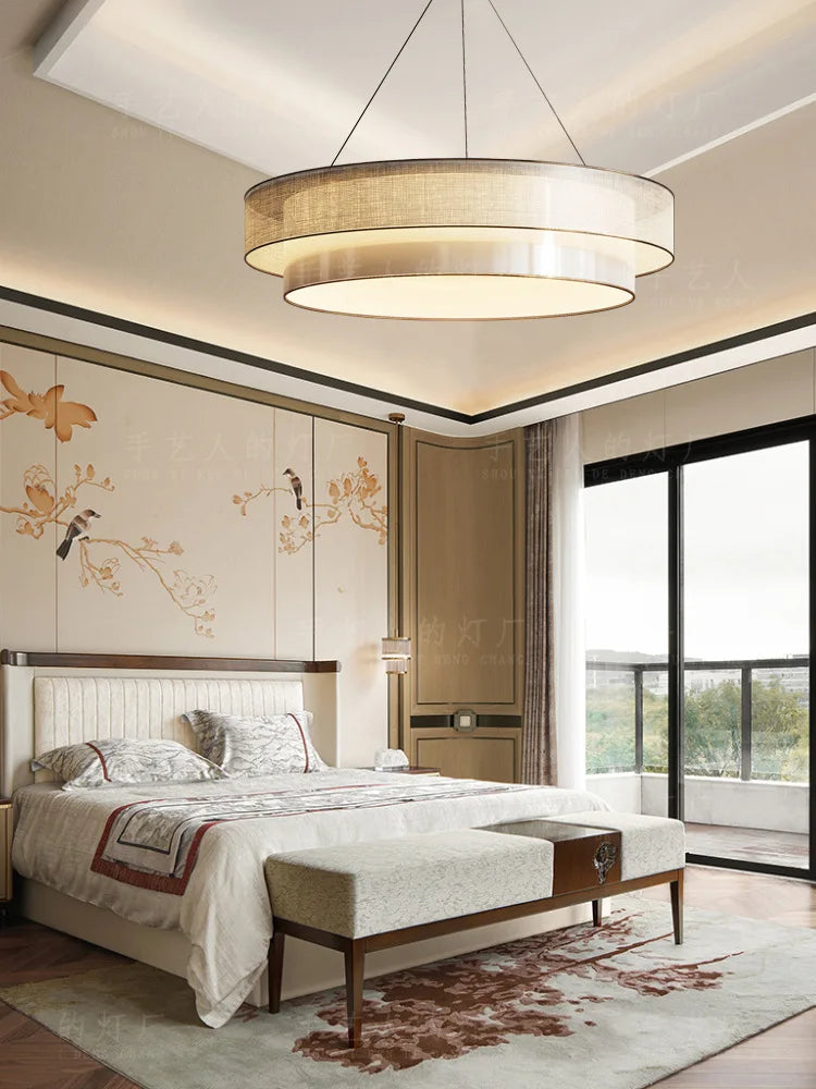 Nouveau style chinois lustre circulaire salon chambre étude salle à ...