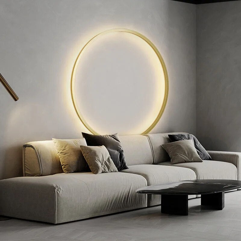 applique murale led lumières intérieur cercle fond décoration - vue 4 sur 23
