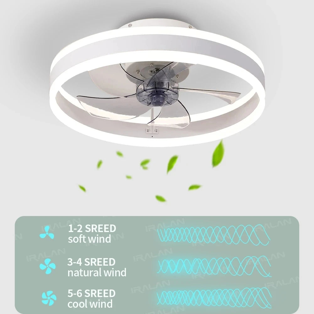 Plafond moderne à LEDs ventilateur lumières synchronisation ventilateur électrique chambre décor ventilateur lampes suspendues pour plafond moderne décoration de la maison - vue 7 sur 8