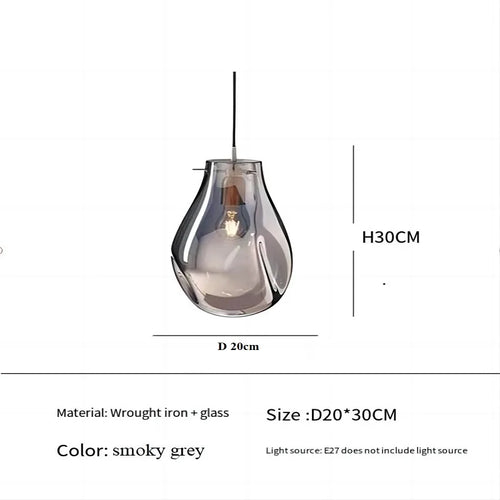 Suspension design moderne simple créatif en verre led nordique macaron