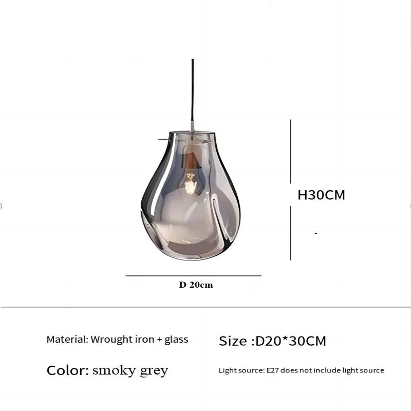 Suspension design moderne simple créatif en verre led nordique macaron