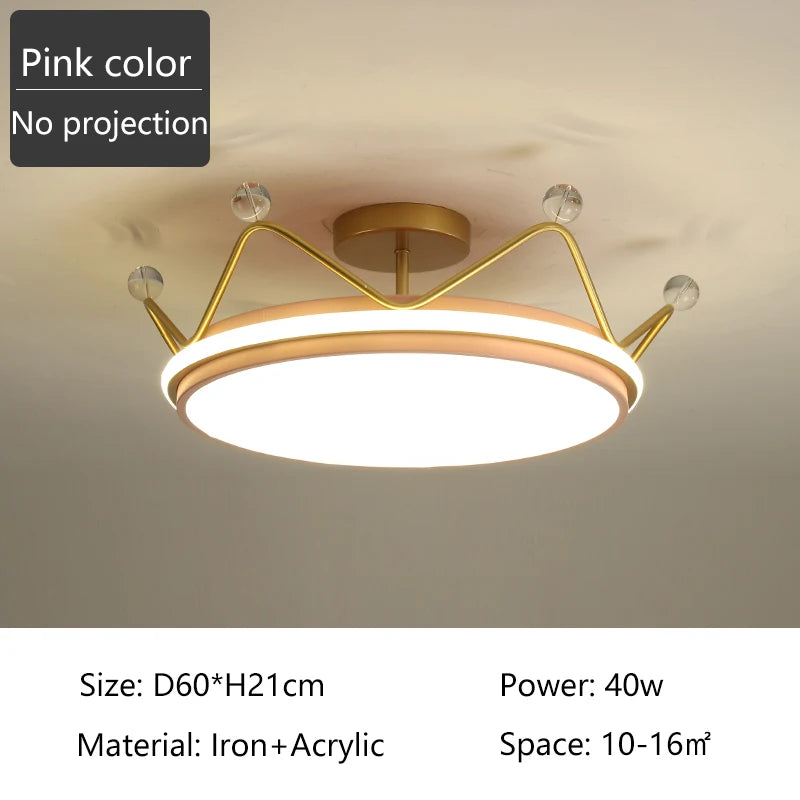 plafonnier led moderne couronne créative pour chambre d'enfant - vue 14 sur 16