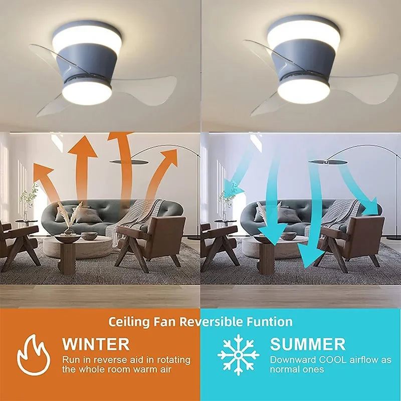 ventilateur de plafond ultra mince avec lumière intégrée - vue 4 sur 7