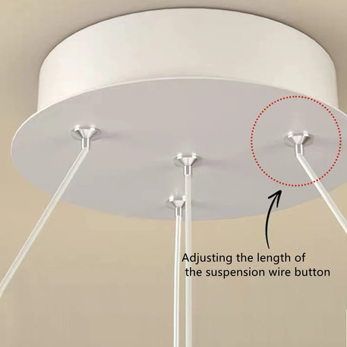 lustre circulaire en boule de fer avec luminaires led pour décoration - vue 6 sur 8