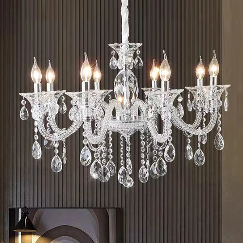 lustre moderne en verre cristal pour espace de luxe - vue 6 sur 13