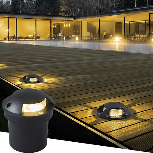 Led Underground Light One, Two, Four Side Inground Lamp Outdoor Waterproof Villa Garden Garden Light 12w 18w Floor Light - vue 4 sur 5
