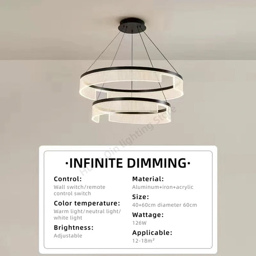 Circular Acrylic Living Room Pendant Light, Pendant Lamp Chandelier, Hanging Light Fittings, Hanging Light Pendant Lamp - vue 10 sur 10