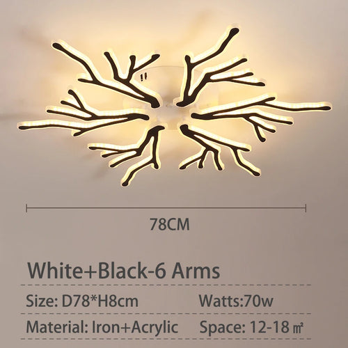 lustre créatif en forme de branche moderne en fer pour décoration intérieure - vue 10 sur 16