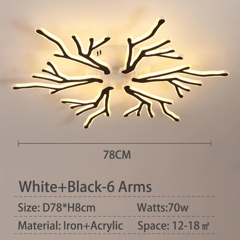 lustre créatif en forme de branche moderne en fer pour décoration intérieure - vue 9 sur 16