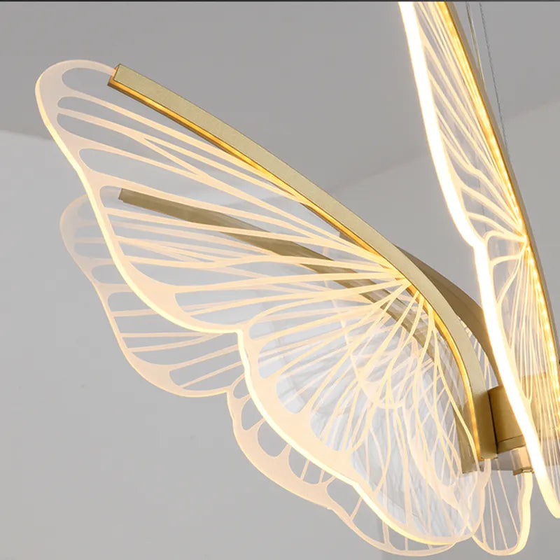 Lustre papillon LED mode créativité maison - vue 7 sur 9