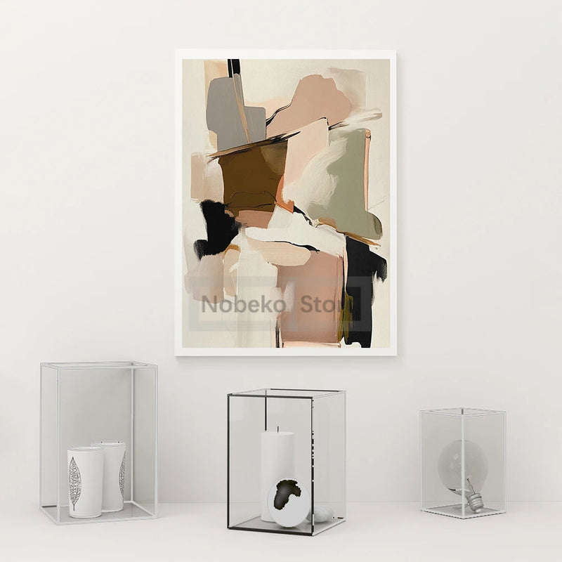 affiche abstraite wabi sabi peinture sur toile art mural moderne minimaliste