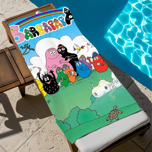 serviette de plage barbapapa cartoon douce séchage rapide