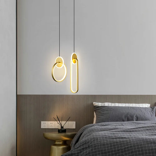 lustre long câble minimaliste suspendu rond 2022 - vue 3 sur 12