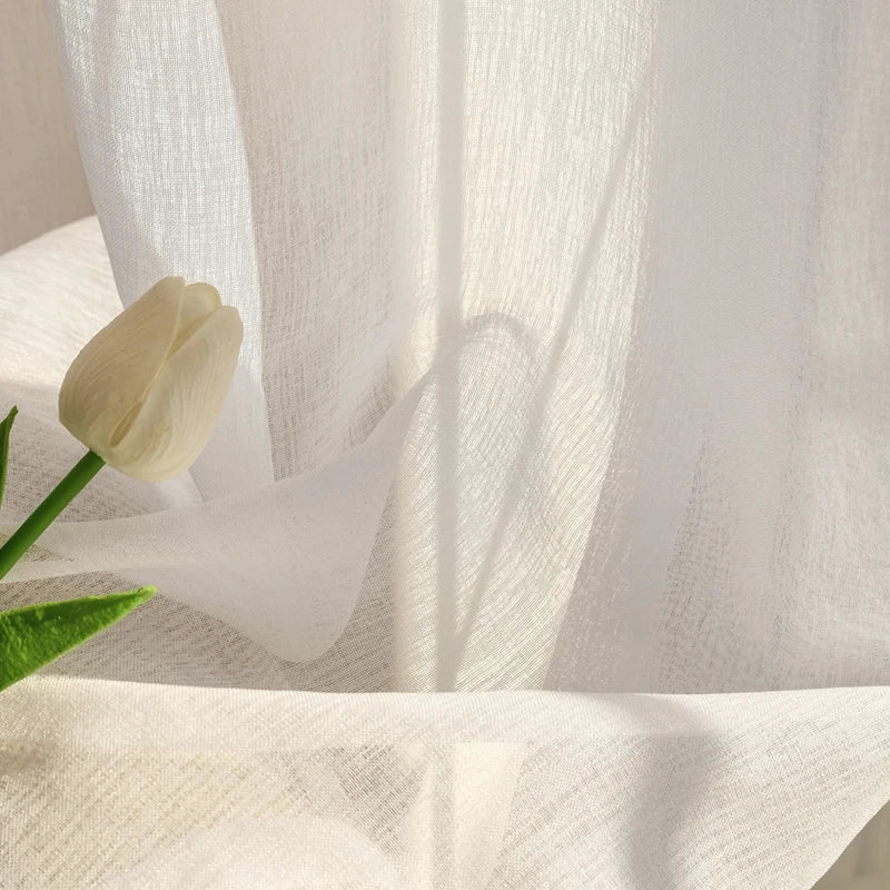 Voilage tulle léger moderne pour fenêtre salon chambre - vue 6 sur 7