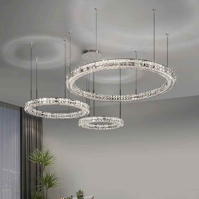 lustre suspendu en cristal design luxe nouvelle collection - vue 4 sur 14