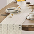 Chemin de table macramé bohème ivoire franges tissé