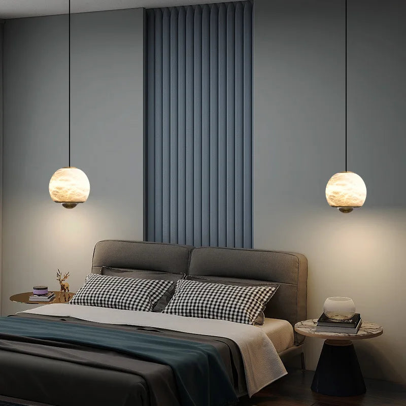 suspension nordique en marbre led pour île cuisine - vue 4 sur 7