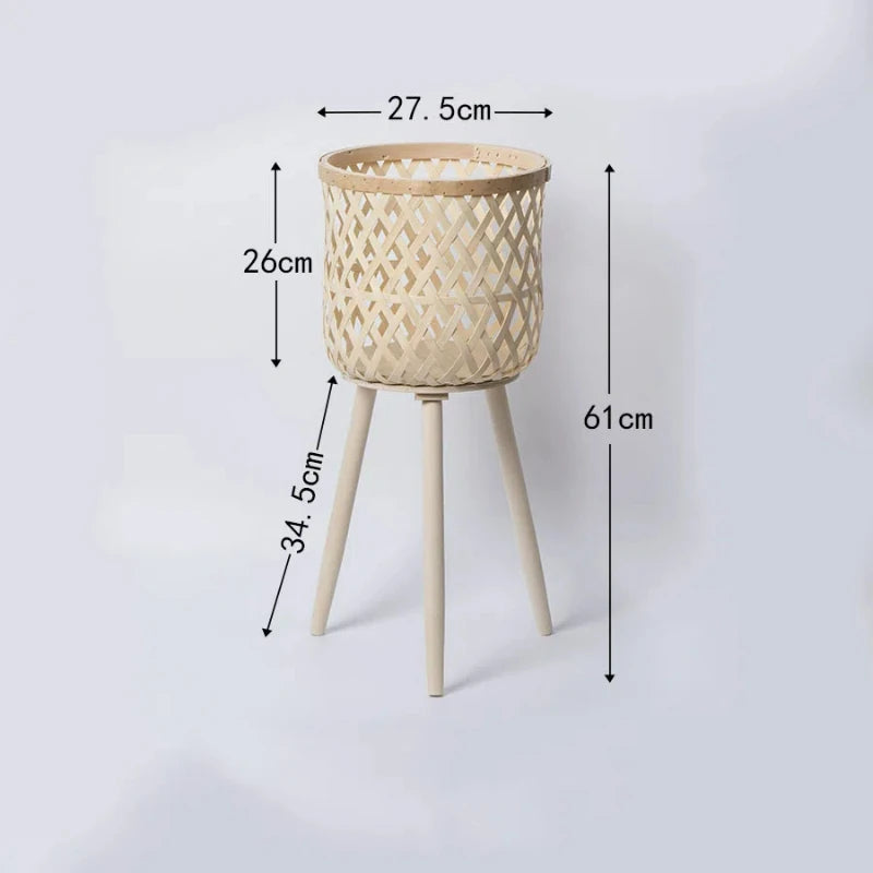pot de fleurs en rotin tissé à la main pour plantes vertes