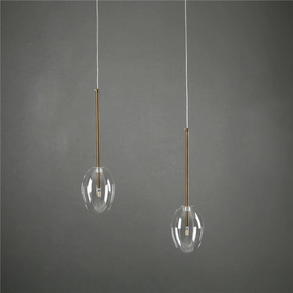 suspension en verre transparent en forme de goutte d'eau décorative - vue 5 sur 8