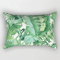 housse de coussin rectangulaire à motif fleurs tropicales 30 x 50 cm