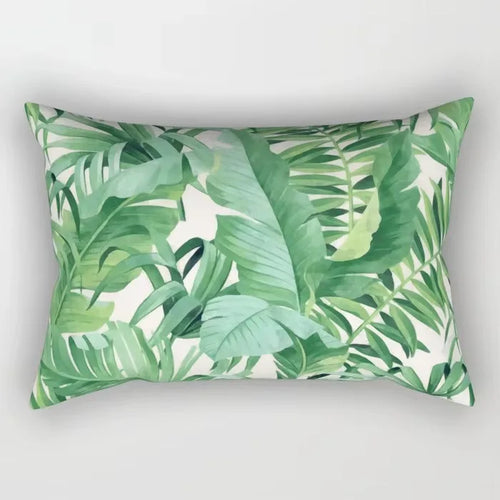 housse de coussin rectangulaire à motif fleurs tropicales 30 x 50 cm