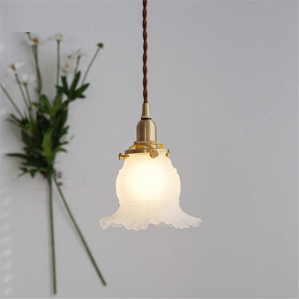 lustre nordique rétro en verre pour décoration intérieure
