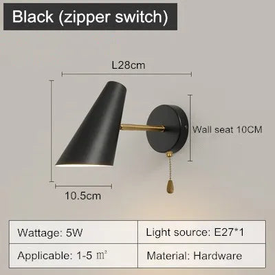lampe de chevet nordique moderne avec interrupteur créatif et mobile