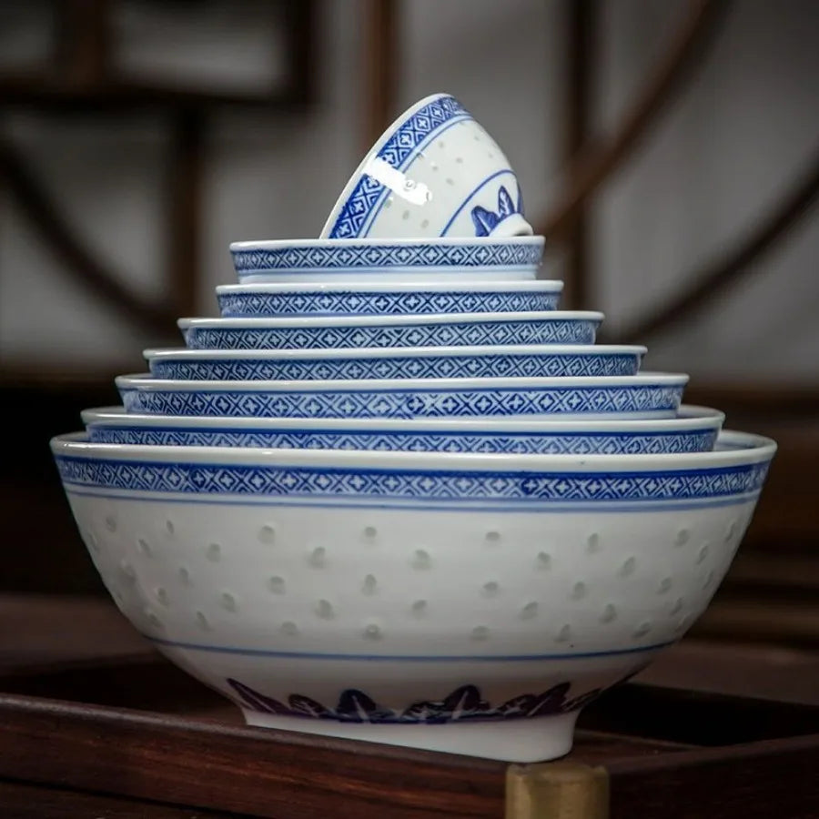Bol porcelaine jingdezhen motif dragon chinois ramen soupe - vue 4 sur 7