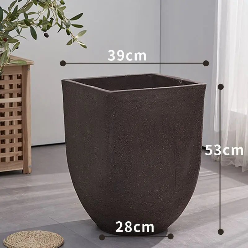 pot de fleurs en argile carrée pour jardin extérieur avec plantes respirantes