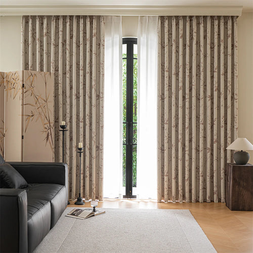 Rideau occultant motif floral style moderne salon chambre - vue 6 sur 9