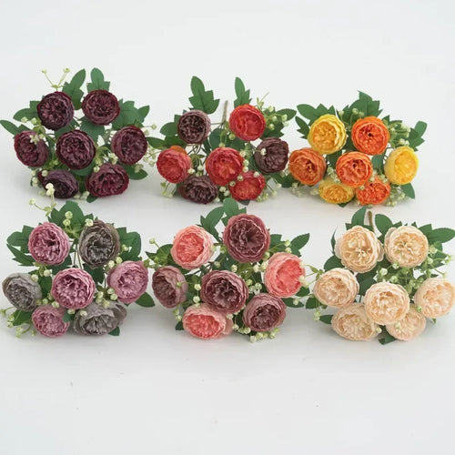 fleurs artificielles pivoines en soie pour mariage décoration florale - vue 4 sur 12